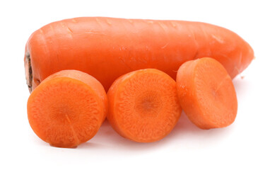 There are carrots on a white background - stock photo
