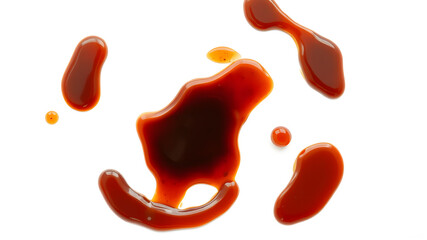 Sample of delicious balsamic vinegar isolated on white, top view. Generative AI