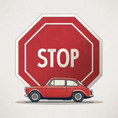 Fototapeta premium stop road sign