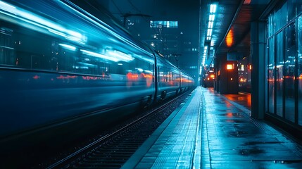 High-speed train in blue, 
