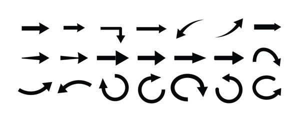 Arrows set black icons. Arrow icon. Arrow vector collection. Doddle arrow set, collection of arrows. Collection different arrows sign

