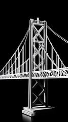 Fototapeta premium A black and white photograph of the Bay Bridge in San Francisco 