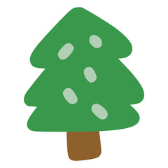 Pine tree flat with children style