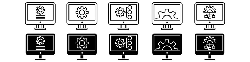 Loading icon vector set. Update system illustration sign collection. Concept of upgrade application progress symbol or logo.