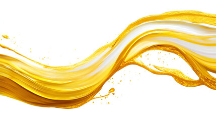 Bright yellow paint stroke on a white canvas creating a vivid, artistic expression,A brush glides across a white canvas. Orange, yellow and red gradient paint stroke. Abstract background