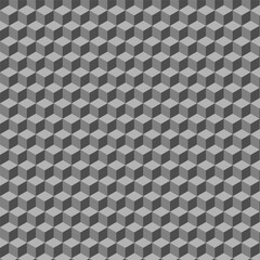 Vintage 3D cubes background in grayscale. Background for design. Vector illustration. Seamless pattern