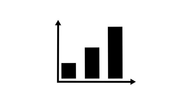 Simple Black Bar Chart Icon, Simple black bar chart icon with three ascending bars and axes