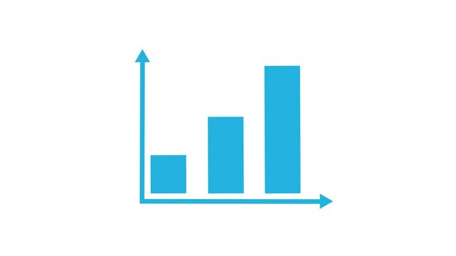 Simple Black Bar Chart Icon, Simple black bar chart icon with three ascending bars and axes