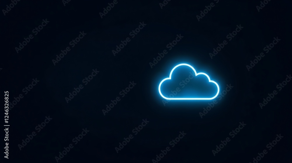 Poster cloud computing concept, cloud-based global networking, data storage, accessibility, scalability, aw