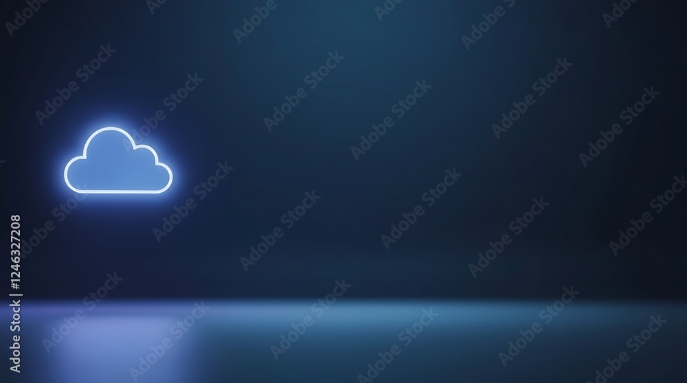 Poster cloud computing concept, cloud-based global networking, data storage, accessibility, scalability, aw