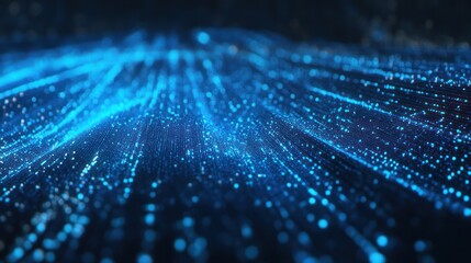 Close-up of a secure telecom server room with glowing blue lights, showcasing advanced cybersecurity technology and data protection infrastructure.