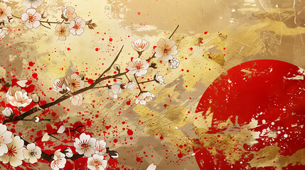 new year card with Japanese patterns	