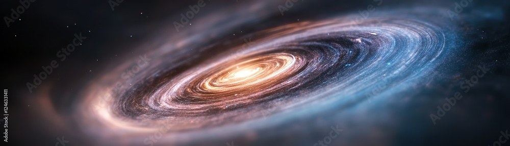 Aufkleber a captivating display of blue and purple nebula clouds envelops the darkness in the center, creating