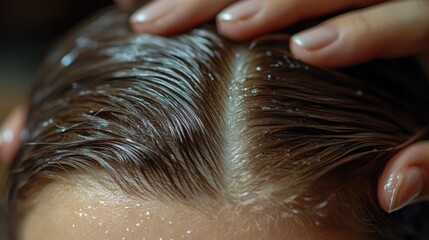 Naklejka premium Hair Treatment Process at a Salon With Close-Up View. Generative AI