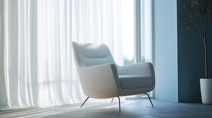 White armchair in modern living room