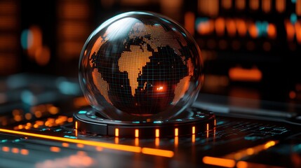 Global network connection, futuristic technology.