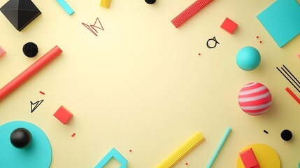 Colorful shapes, pastel background, design