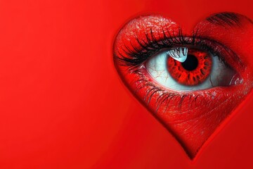 Eye Heart Red Design for Valentine's Day Celebrations and Creative Projects