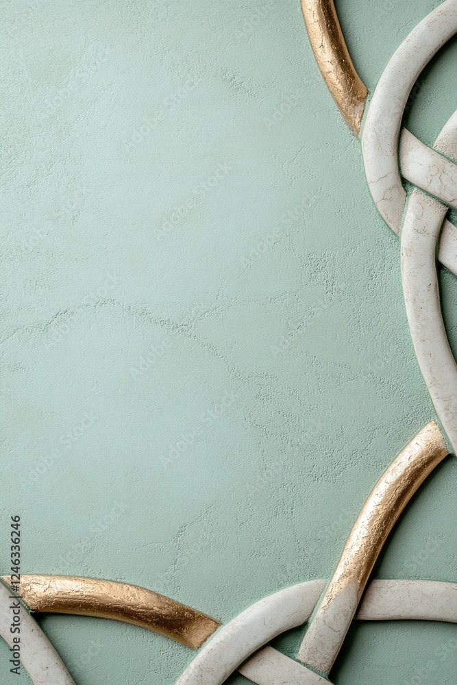 Poster the artwork showcases an abstract interpretation of celtic knots, skillfully embossed into a soft gr