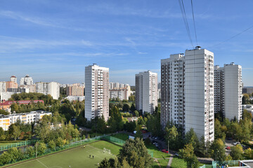 General view of Zelenograd administrative district in Moscow, Russia