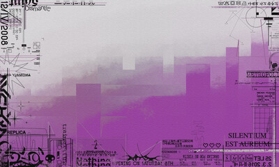 Abstract gradient color background with urban graphic elements