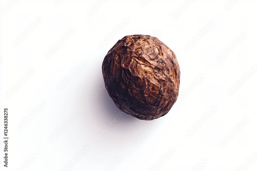 Aufkleber exotic taro root on a white background displaying its unique texture and earthy color