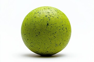 Abstract green sphere with textured surface on white background showcasing artistic design