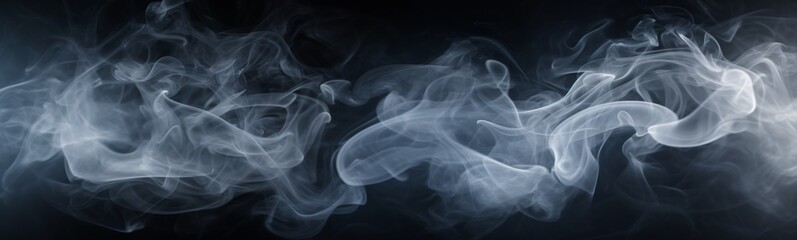 Fototapeta premium Professional Abstract White Smoke Texture on Black Background for Designers