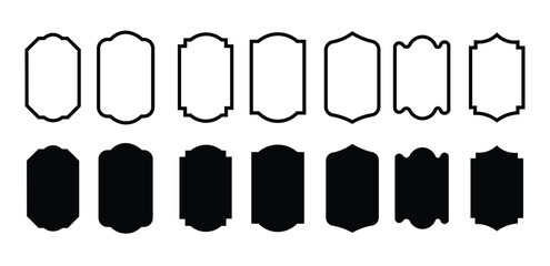 Vintage frames set isolated on white background. Set of vintage frames and labels vector illustration