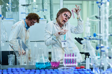 Fototapeta premium Freaky Zombies Working In Lab
