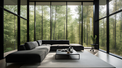 A_minimalist_living_room_with_large_glass_windows