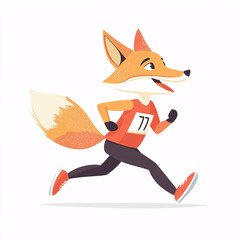 Obraz premium Athletic Fox Competing in a Race