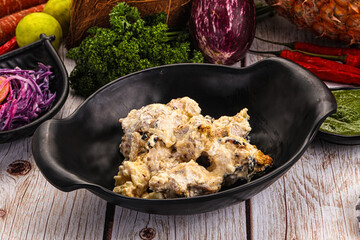 Chicken tikka with cream sauce