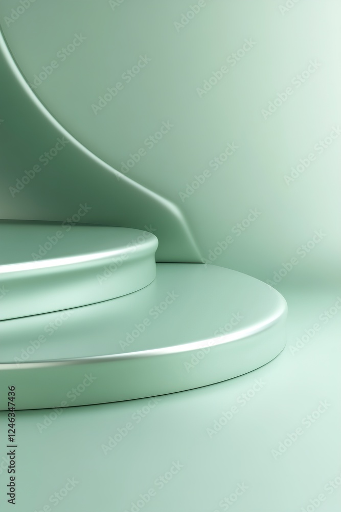 Poster sleek metallic green background features subtle shamrock patterns with soft reflections, providing a