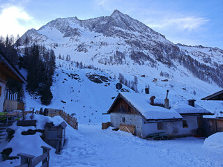 VIew of Predoi, a typical alpine village of Alto Adige in Valle Aurina, Italy