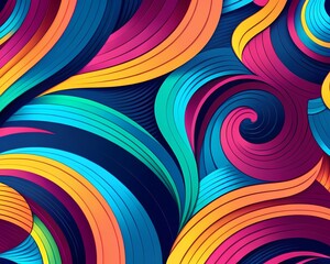 Naklejka premium Abstract colorful swirl pattern with bright lines 