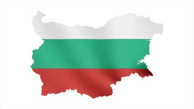The Flag of BULGARIA Waves Within Its Map with Beautiful Animation