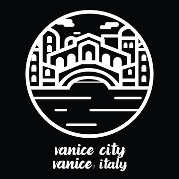 Circle Icon Vanice City. Vector illustration
