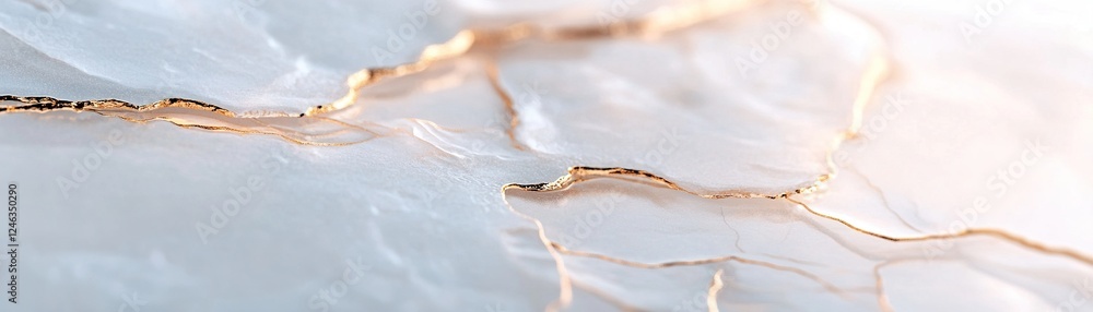 Poster a smooth water background features soft frost and delicate gold veins running through ice cracks, en