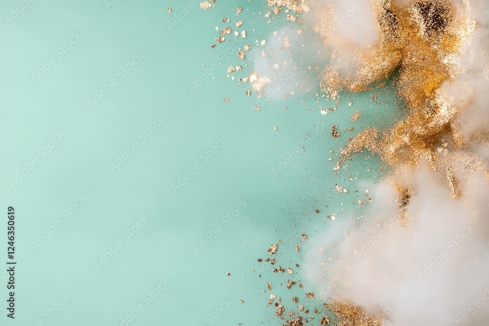 Poster a captivating gradient backdrop transitions from deep emerald green to soft pastel mint, enhanced by