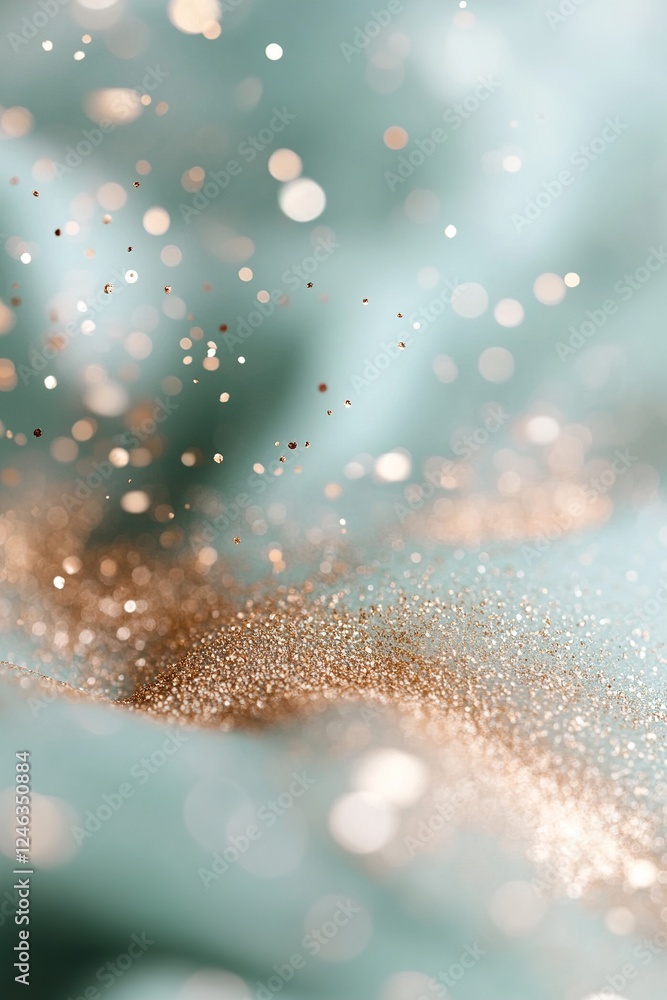 Poster a gentle transition from deep emerald green to soft mint serves as a backdrop, adorned with subtle g