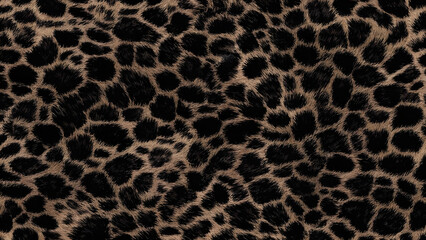 Obraz premium leopard, fluffy background, spots, skin texture, fur, dark brown background, stylish design