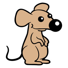 Mouse Big Nose Mouse Little Rat Rodent Cute Funny Design Lover Art Vector Illustration Card T-Shirt Poster Sticker Graphic Print Decorative Drawing Isolated Logo Decoration Symbol Creative Cool Style
