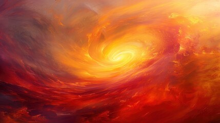 Vivid swirling galaxy with fiery colors, showcasing cosmic energy and celestial beauty in space