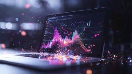 Dynamic data visuals for business info graphics, animated charts, and data-driven insights for a business meeting mock-up. Explore the world of trading, stock exchanges, and crypto
