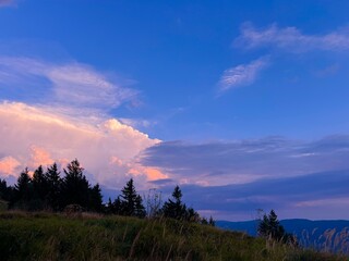 sunset in the mountains