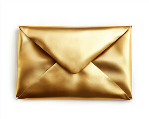 Golden envelope isolated on a white background