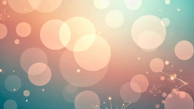  Gradient teal and white background with bokeh lights and particles creating a magical and enchanting atmosphere perfect for festive and romantic designs