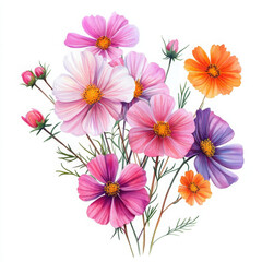 Colorful cosmos illustration evokes sense of joy and peace