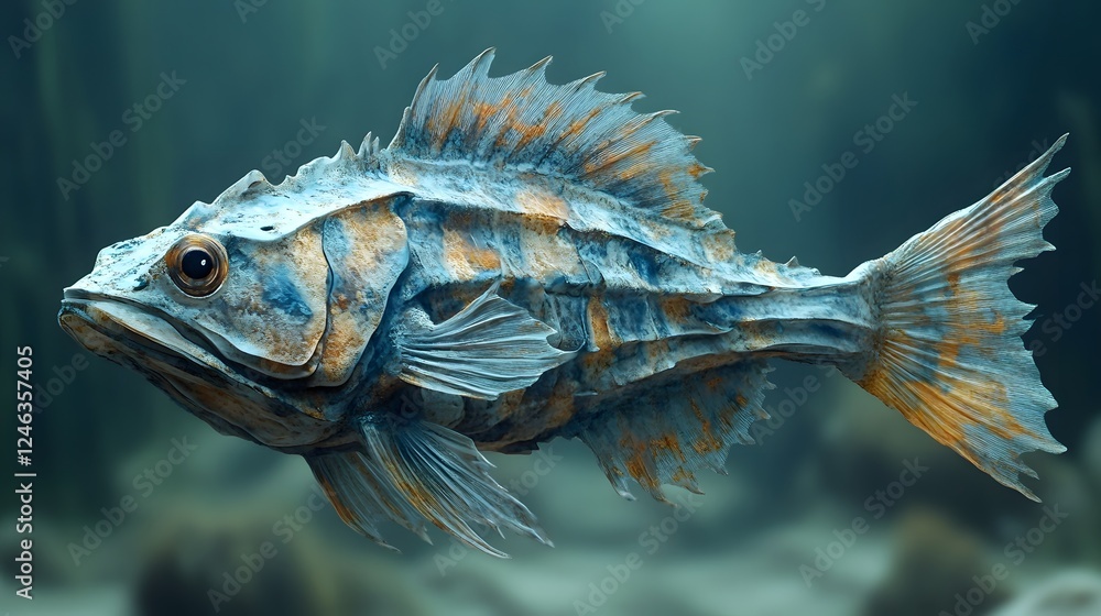 Poster mesmerizing 3d rendered image of a school of tropical fish swimming gracefully through a tranquil az